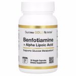 California Gold Nutrition, Benfotiamine + Alpha Lipoic Acid and L-Leucine, 30 Veggie Capsules