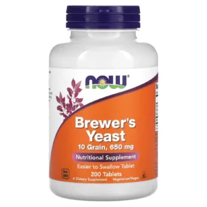 NOW Foods، خميرة البيرة، 650 ملغ، 200 قرص