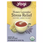 Yogi Tea, Stress Relief, Honey Lavender, Caffeine Free, 16 Tea Bags, 1.02 oz (29 g)